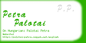petra palotai business card